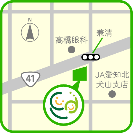 キッズホームあゆむ周辺の案内図